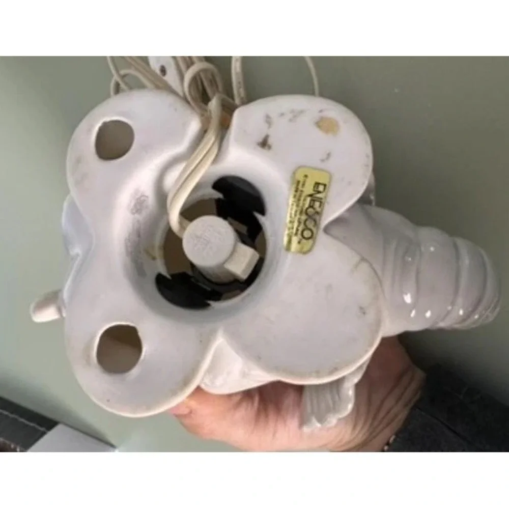 Enesco Ceramic Elephant Night Light Piggy Bank Corded Electric‎ Nursery Decor